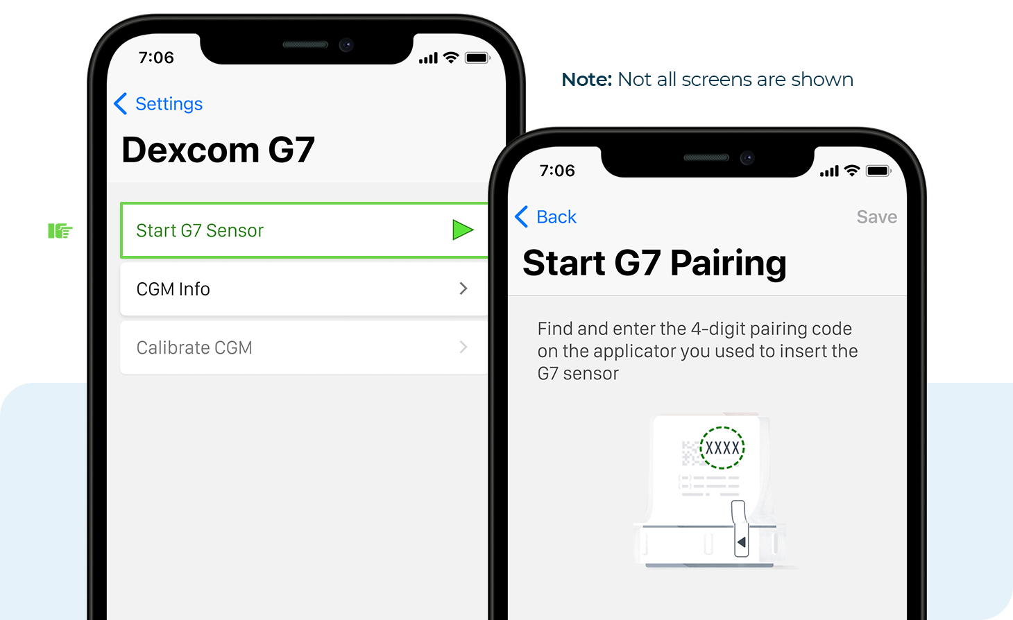 Start Sensor Screen on Tandem Mobi Mobile App