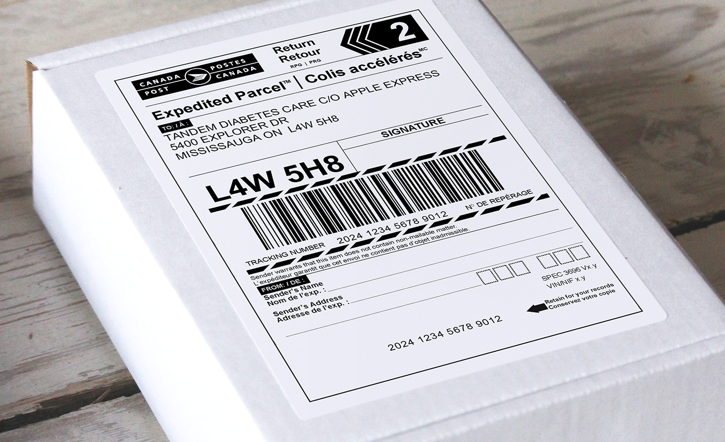 Shipping Label Example